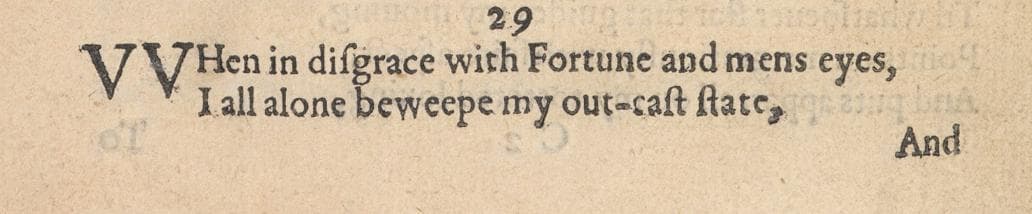 Sonnet 29 Quarto Edition